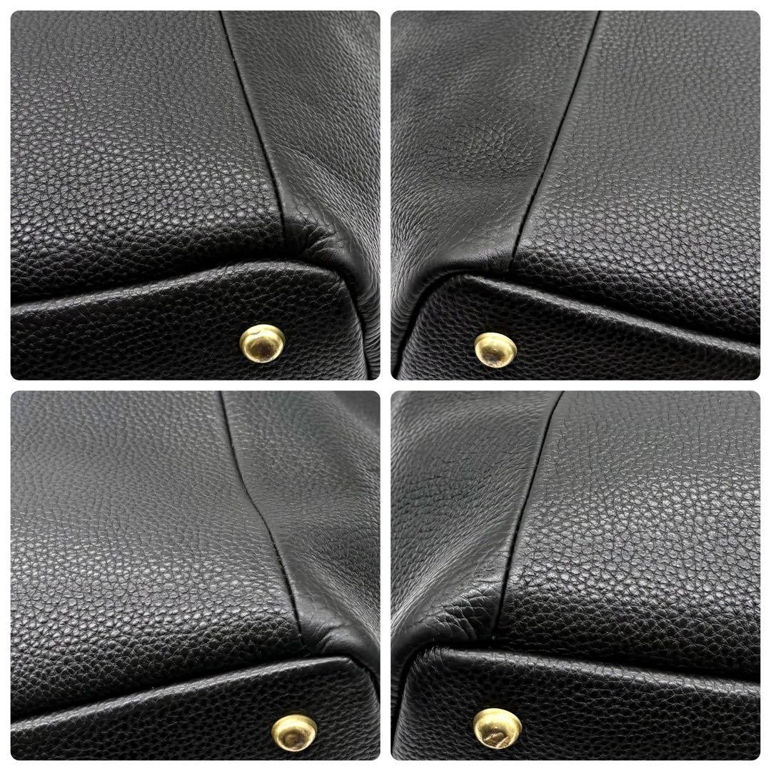 Fetia Leather Tote Bag Black A4 Large Capacity Shoulder Japan 0612724