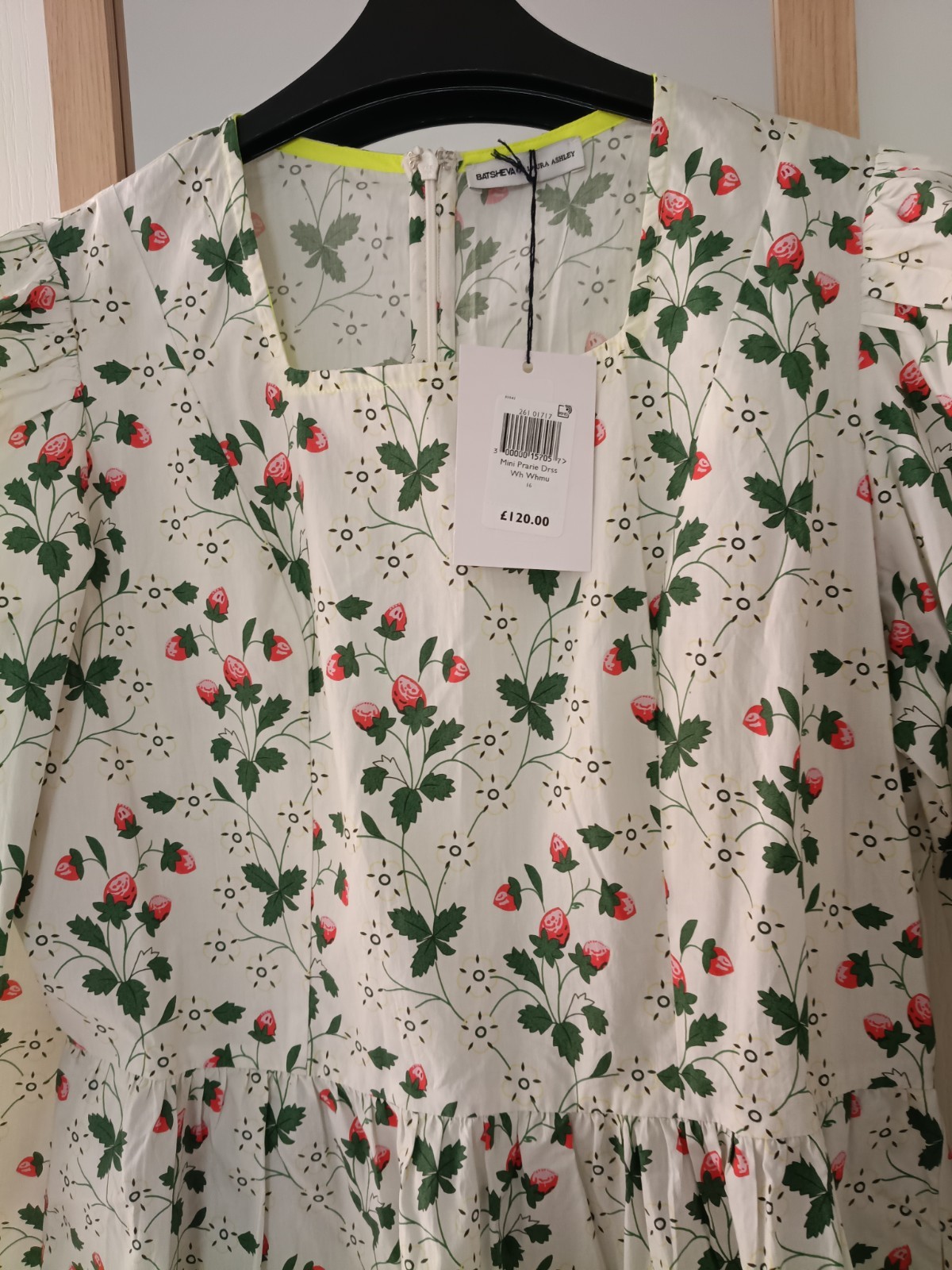 Batsheva X Laura Ashley Strawberry Print Dress Size 16 Fits 14 Bnwt