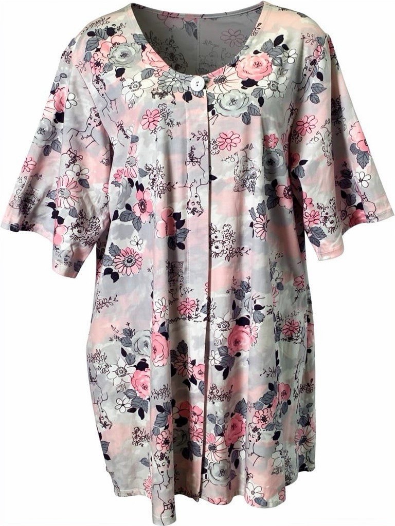 Kim Rogers Women’s Floral Short Sleeve Button Front Blouse Plus Size 1X NWT