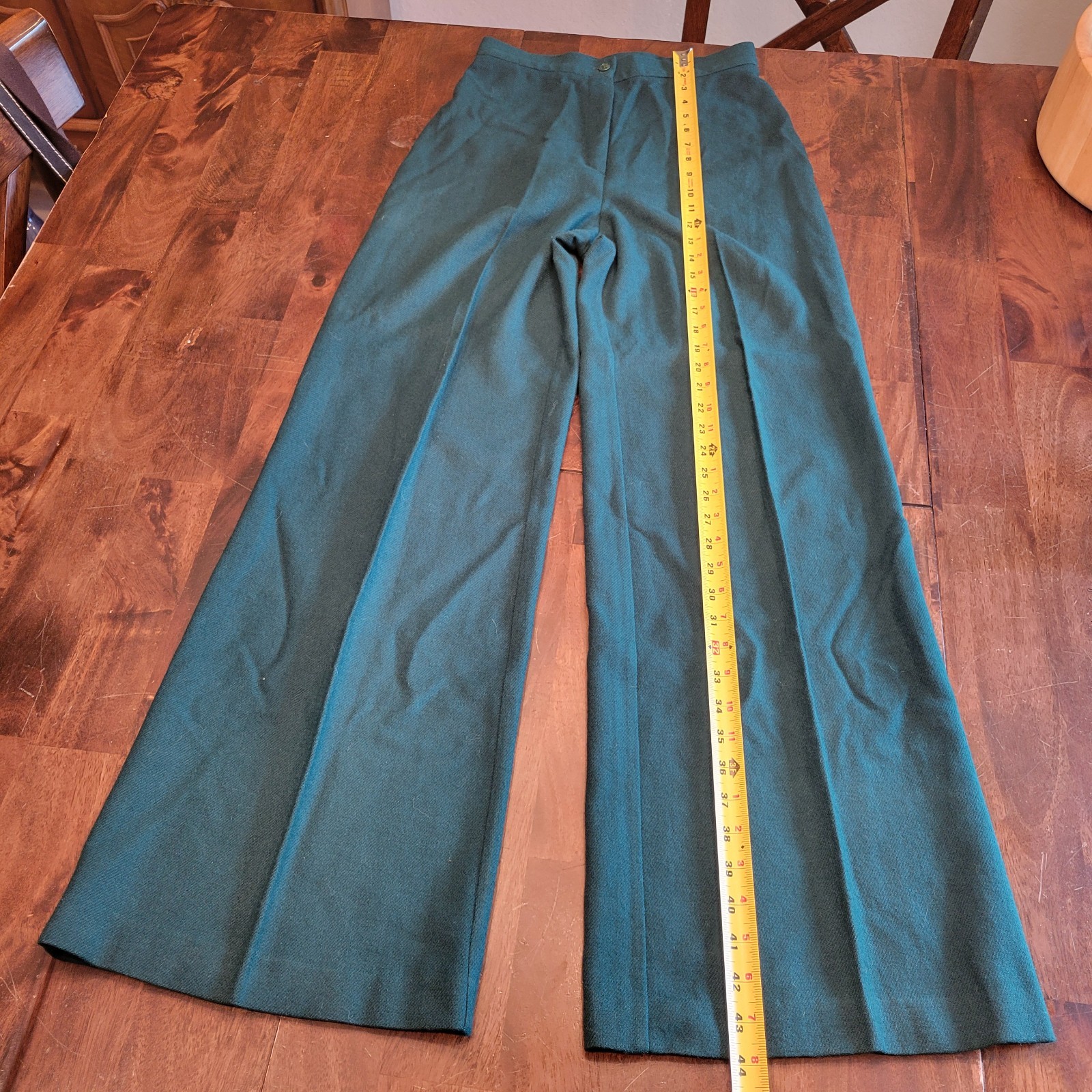 Vintage 1970s Green Modern Juniors Flared Bell Bottom Pants size 11
