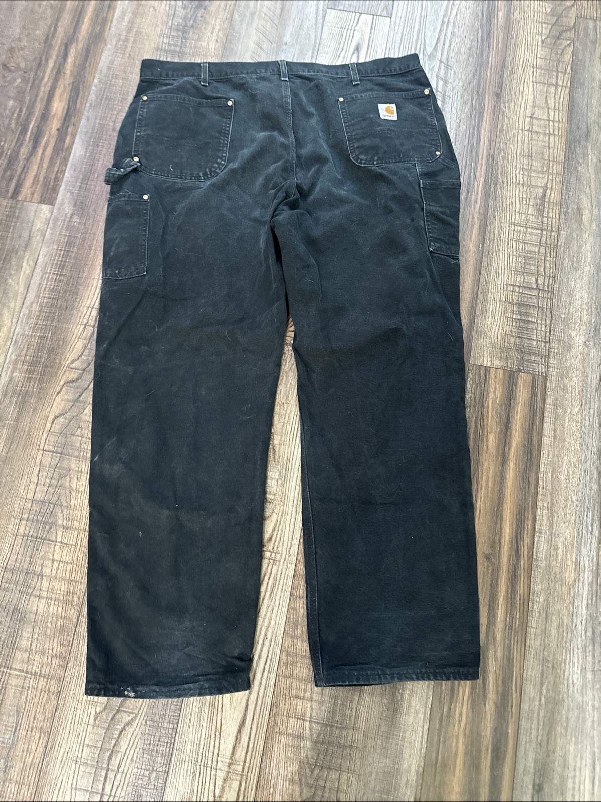 Carhartt B01 Black Double Knee Work Pants Mens Size 42/30 USA Workwear Denim