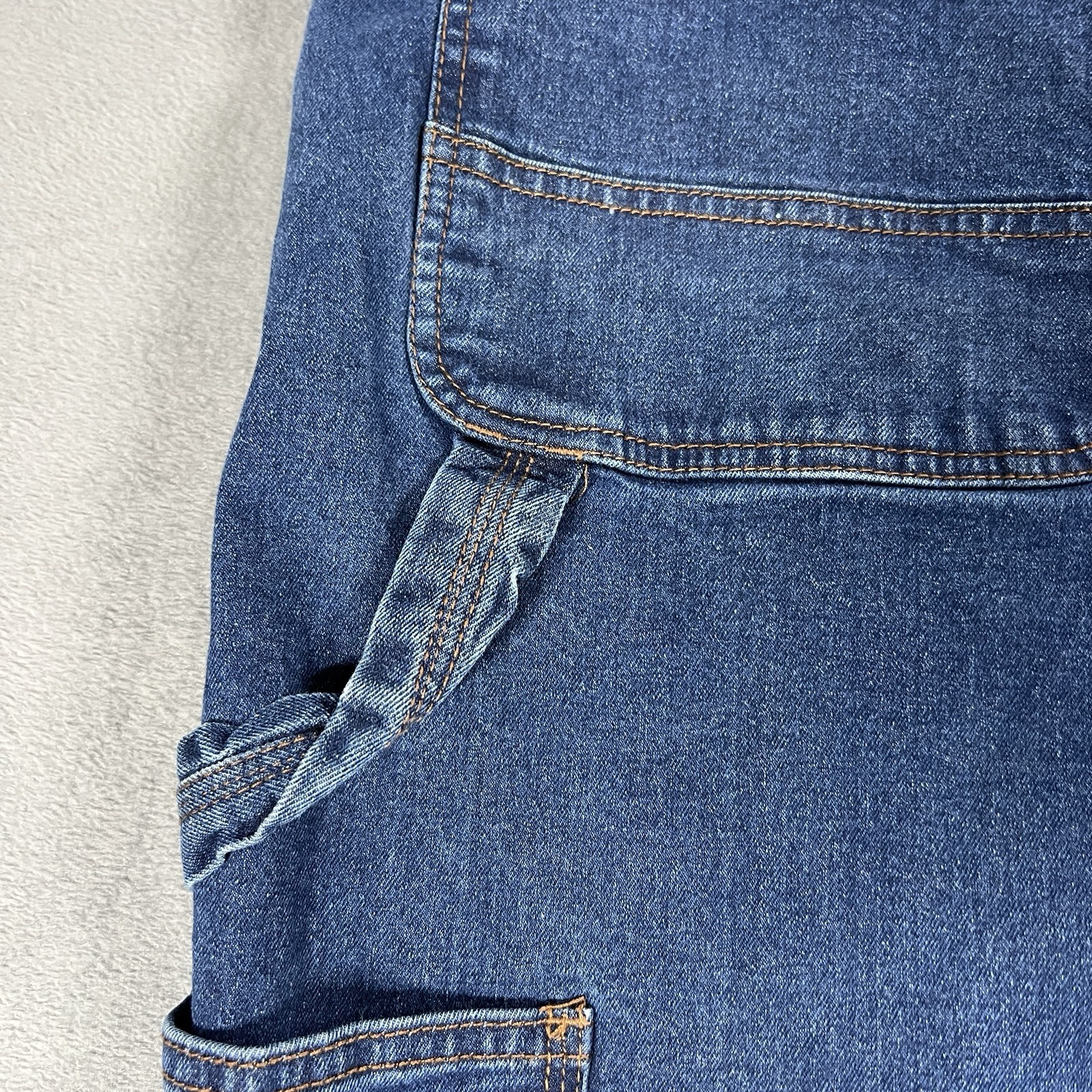FiveBrother Bib Overalls 38×34 Blue Carpenter Workwear Construction Denim