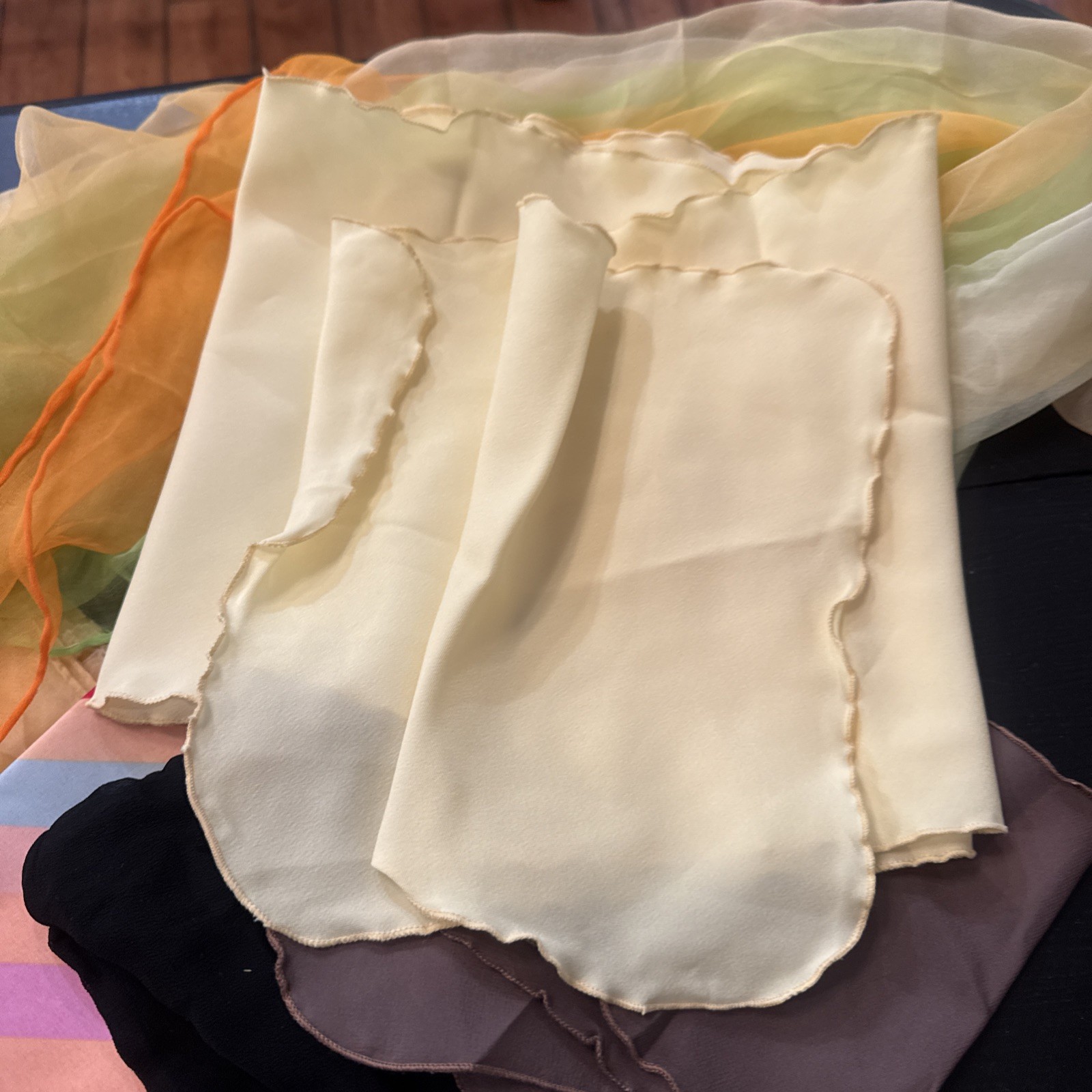 Women’s Multicolor Silk Satin Cotton Scarf Lot Estate Sale Find
