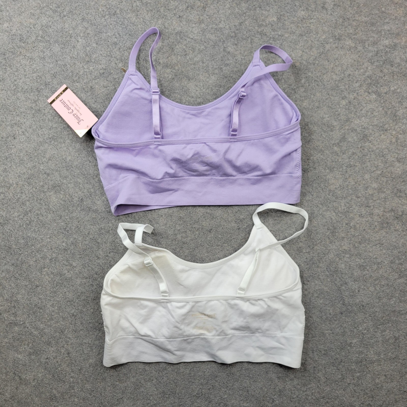 Juicy Couture Bra Set Womens Medium Multicolor Logo Bralette Rhinestone 2 Pack