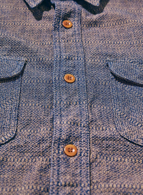 SAMURAI JEANS SSS26-KSK Imadara Work Shirt Long Sleeve Indigo Made in Japan