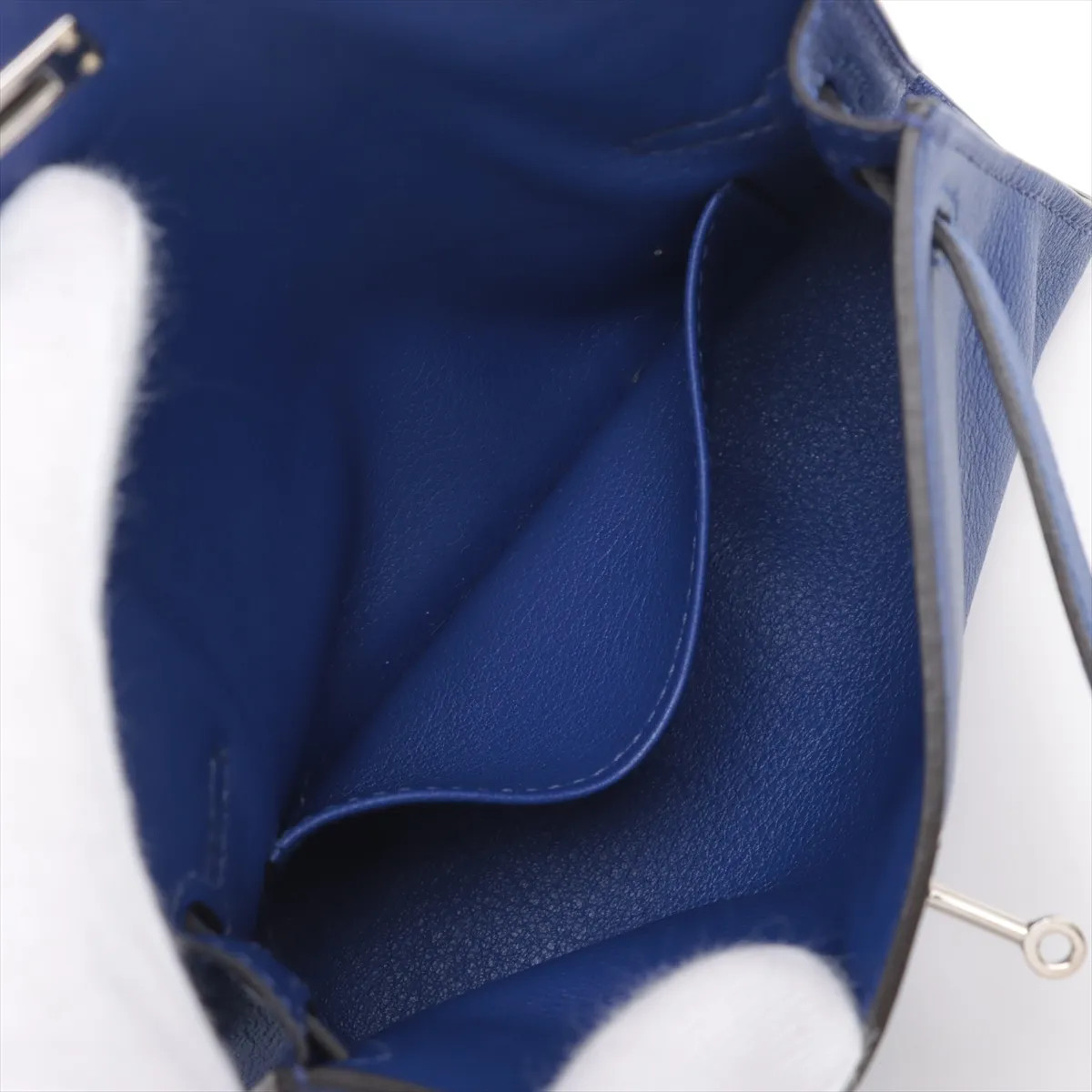Hermès Tiny Kelly Swift Blue Silver Metal Fittings □O: 2011
