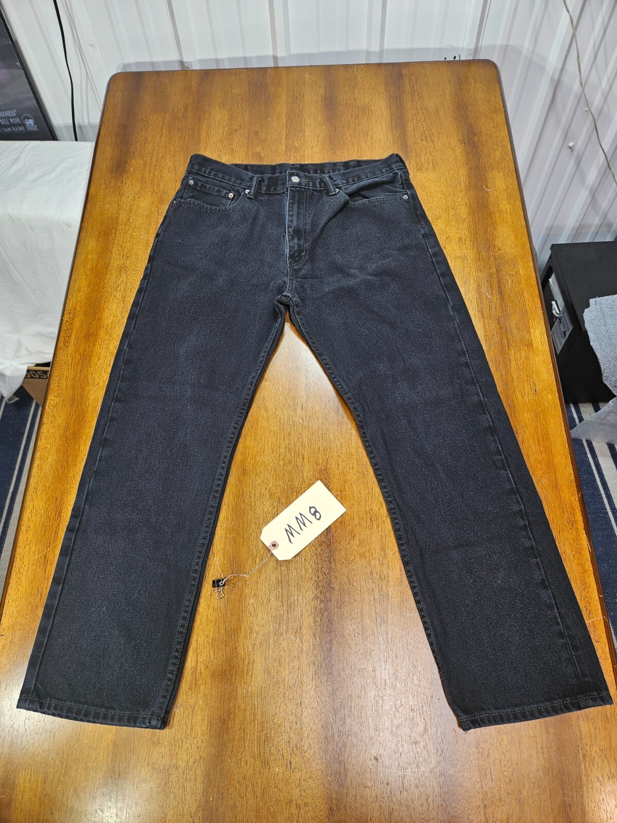 Levi Strauss Denim Jeans 505 Mens Size 38×32 Zipper Button Pockets Dark Wash