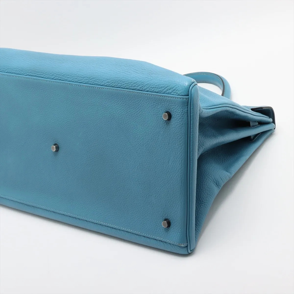 Hermès Kelly 50 Le Tournay Taurillon Clemence Blue Jean Silver Metal Fittings □L