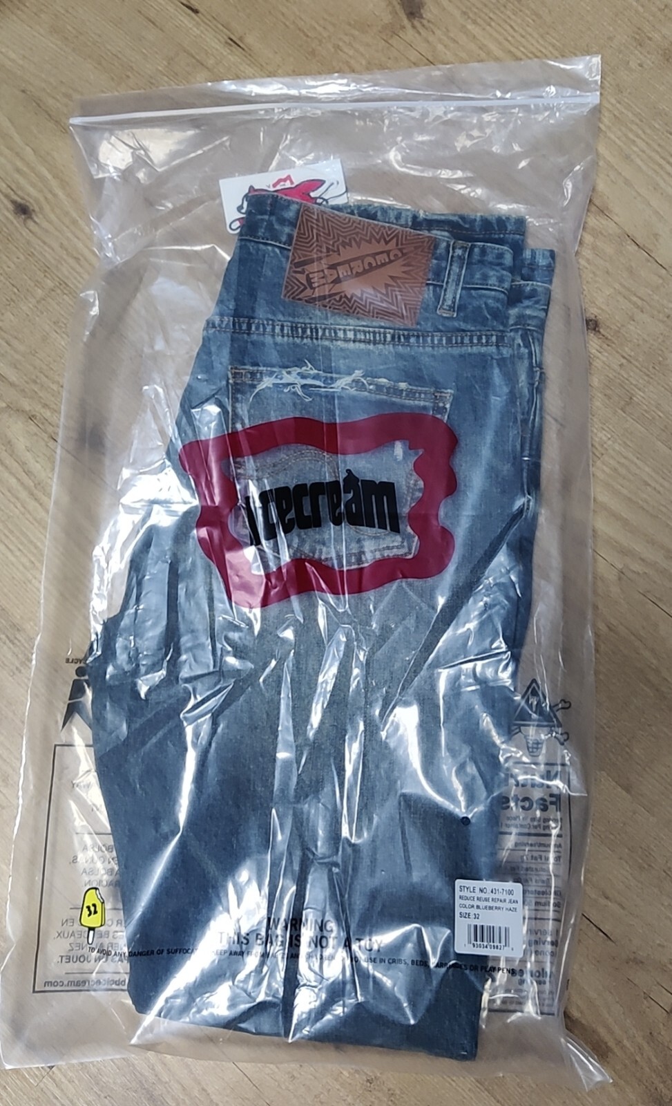 NWT BBCICECREAM PATCHED STONE WASHED MEN’S JEANS 7 SIZES 30-42 US FREE SHIPPING