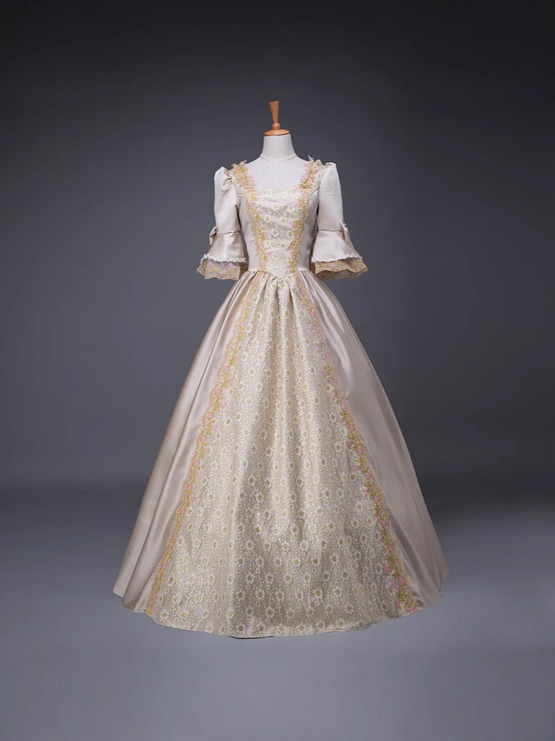 Europe Middle Age Palace Costume Evening Dress Vintage Gown Drama Outfit Cosplay
