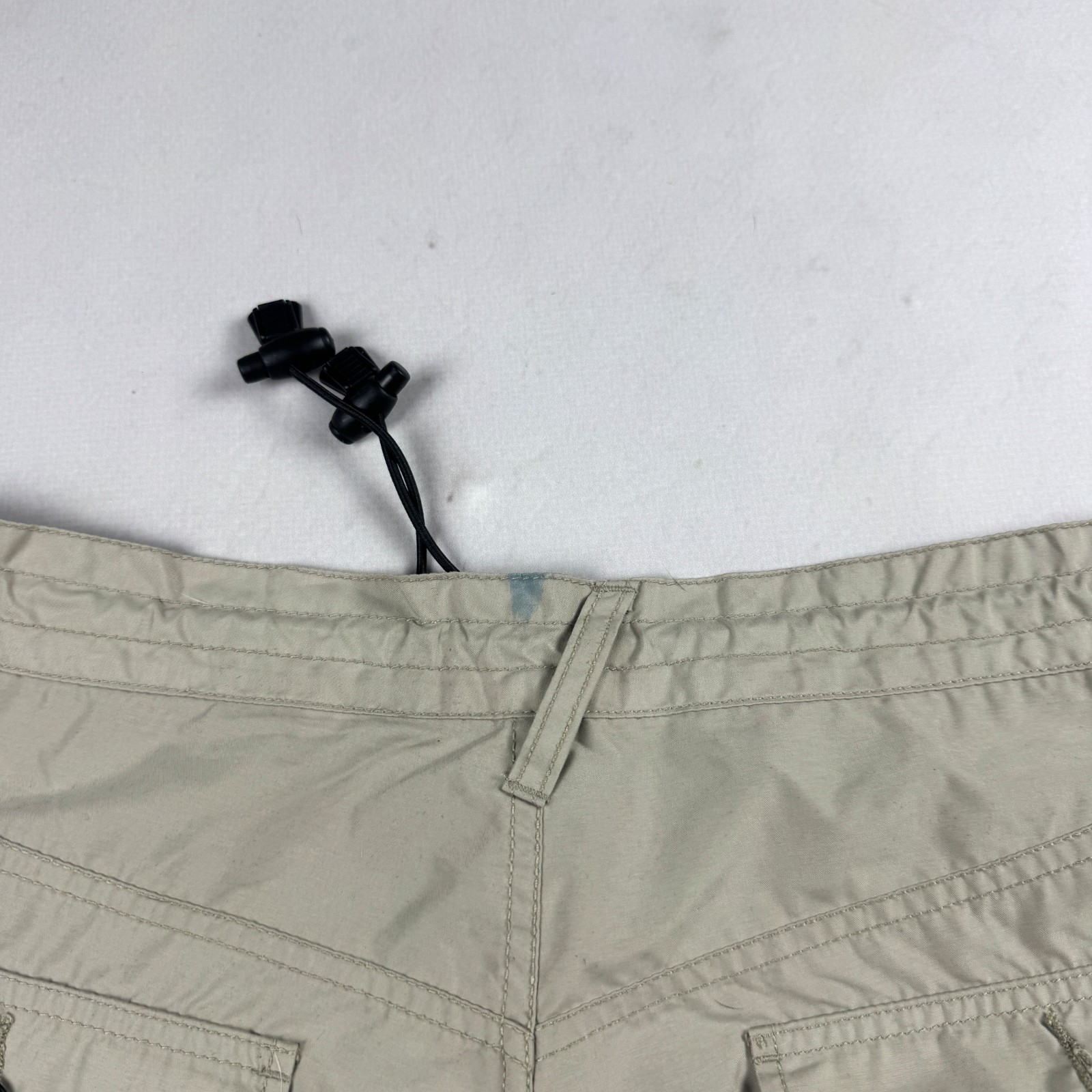 Mens Vintage Beige Cargo Convertible Zip Off Pants Utility Tactical Parachute