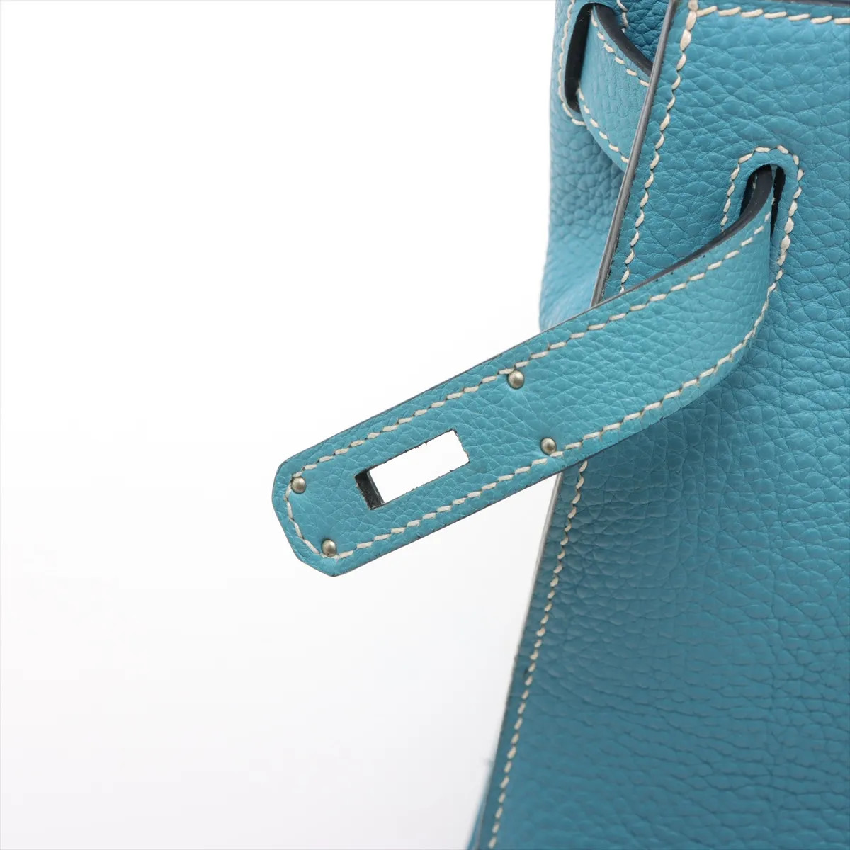 Hermès Kelly 32 Serie Togo Blue Jean Silver Metal Fittings □H: 2004