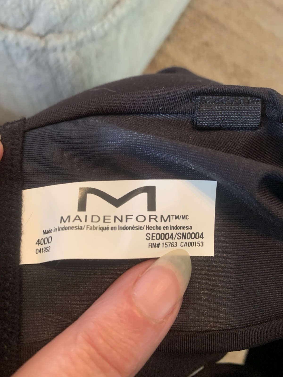 MAIDENFORM 15763 LADIES BLACK STRAPLESS CONVERTIBLE BRA/SIZE 40DD NEW W/TAGS