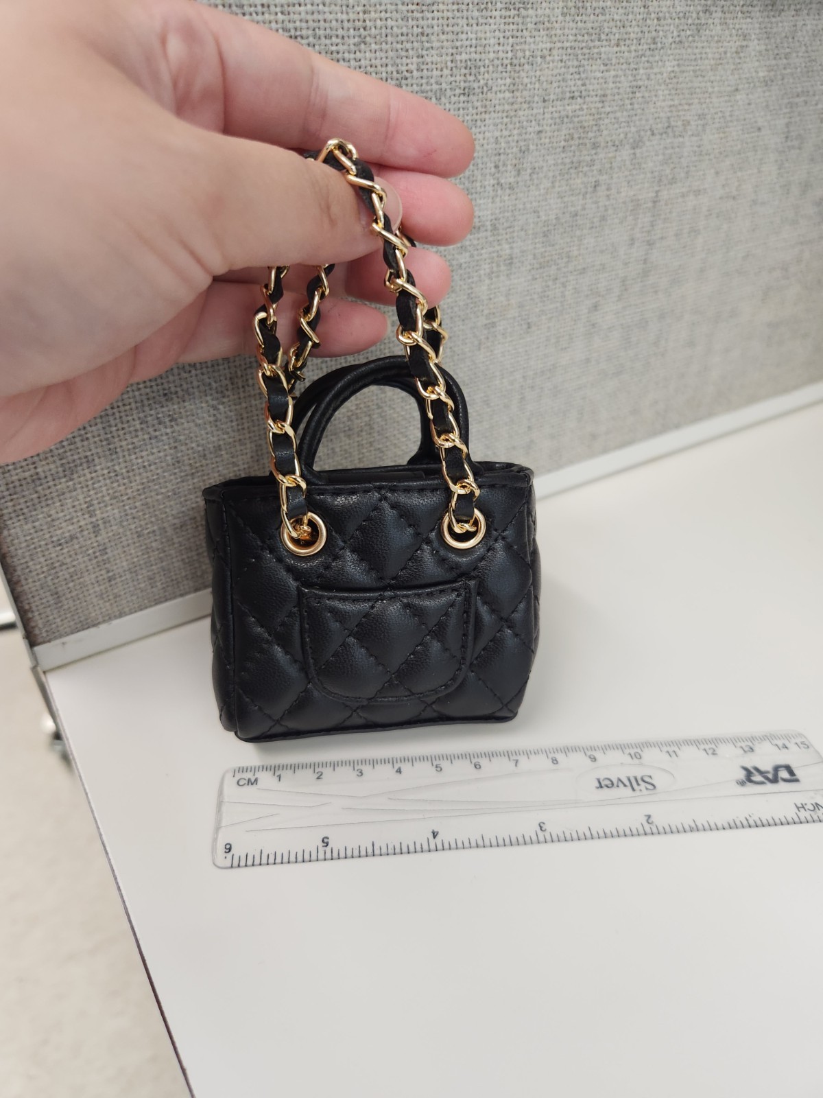 Mini Bag, Keychain Accessories Pendants Handbags black/gold
