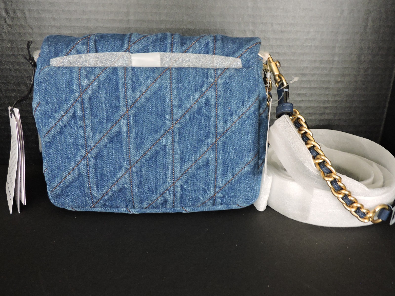 Coach Times Square Tabby Quilted Denim Deep Blue Shoulder Crossbody Bag NWT