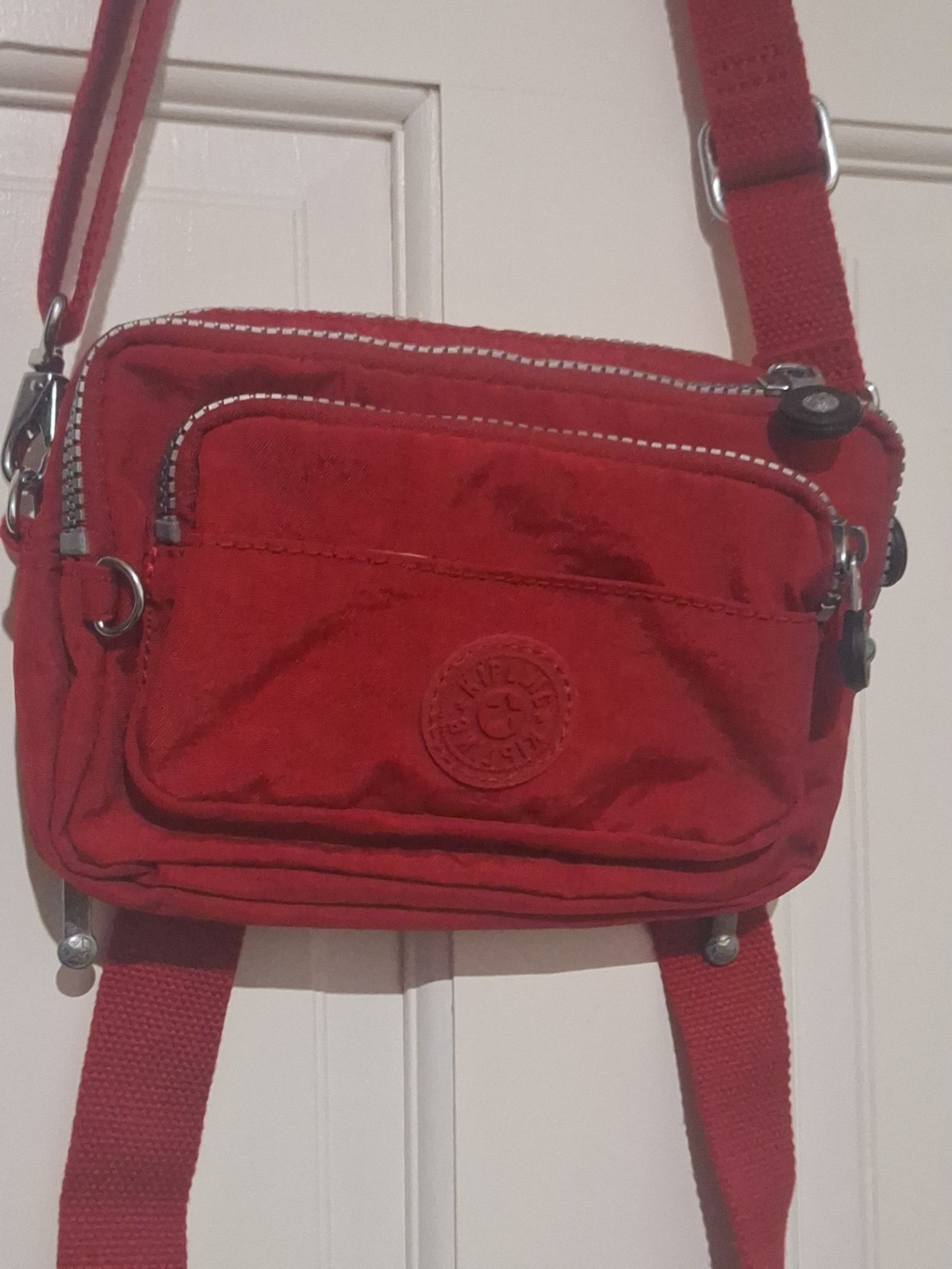 Kipling Merryl 2 In 1 Convertible Crossbody Waist Belt Bag Red Fannypack