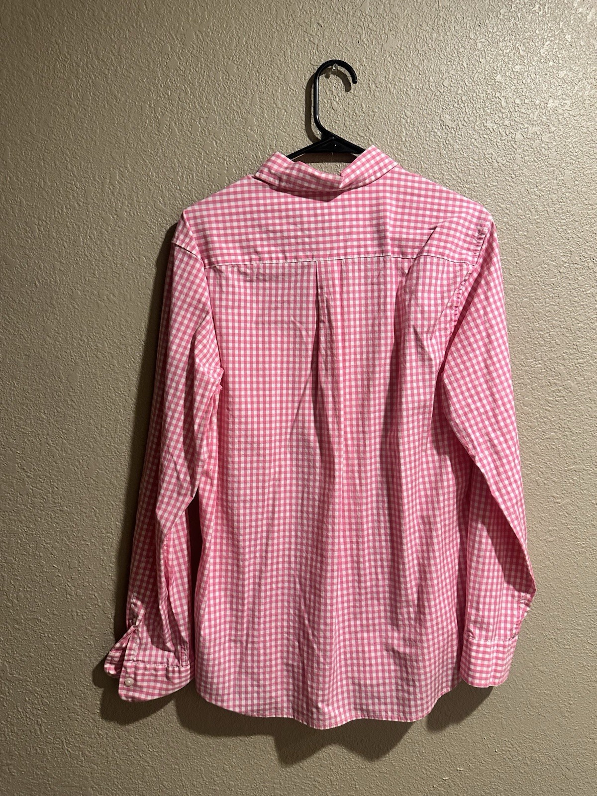 Vineyard Vines Classic Fit Pink/White Gingham Stretch Long Sleeve Button-Down S
