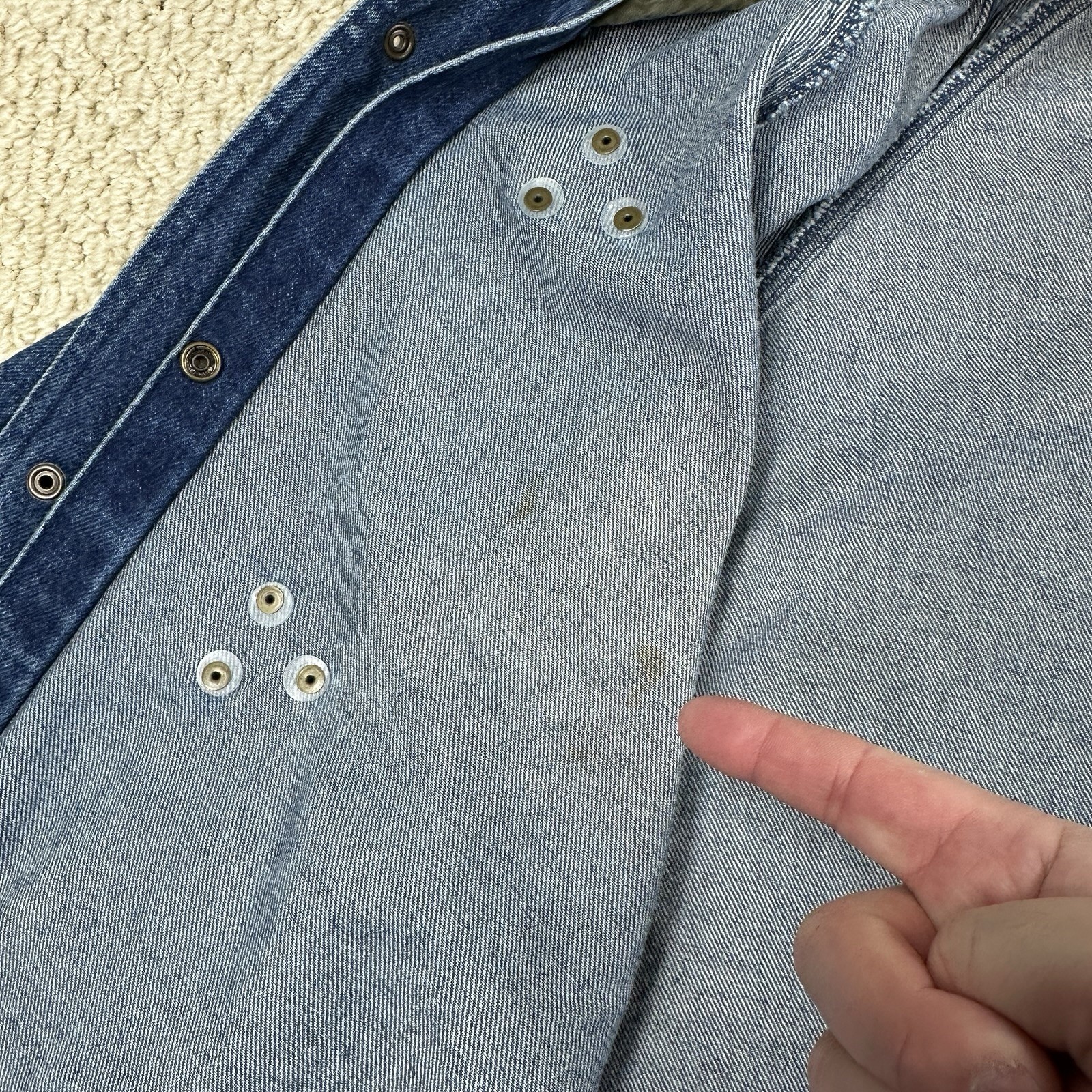 Vtg GAP Denim Jacket Oversized Fit Blue Fireman Lobster Clasp Outer Shell ONLY