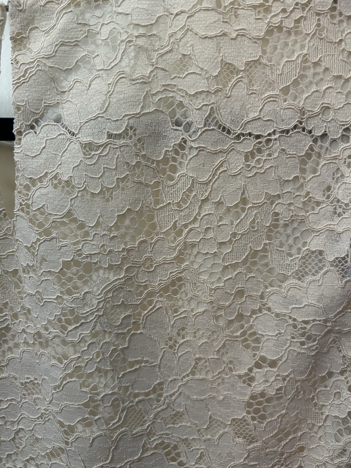 Express Gramercy Ivory Floral Lace Lined Scoop Neck Sleeveless Blouse Size M