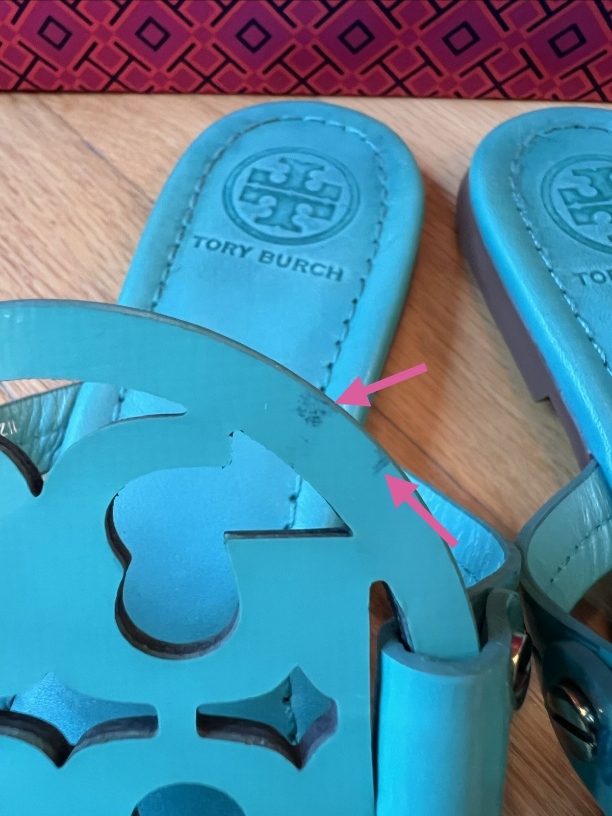 Tory Burch Island Turquoise Leather Miller Sandals
