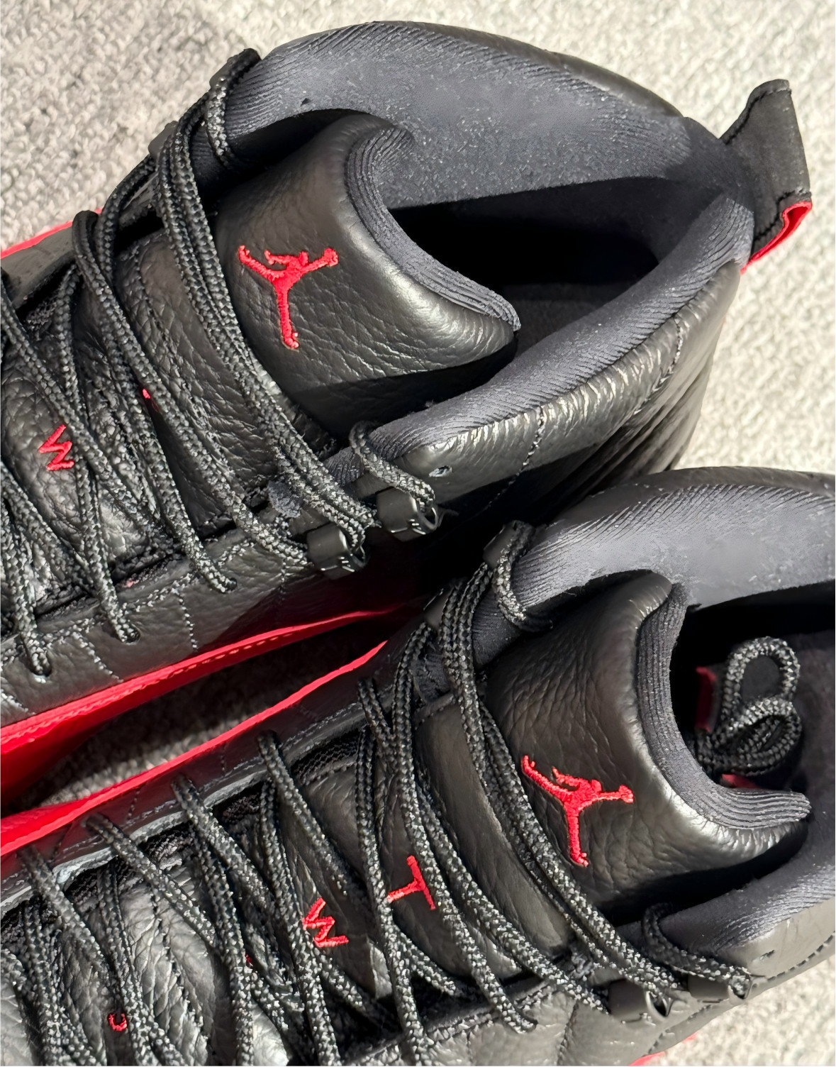 Jordan Air Jordan 12 Retro Flu Game Mens Basketball Shoes Black Red