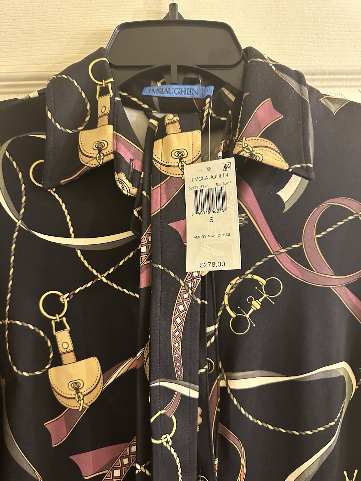 NWT J McLaughlin Armory Catiline Cloth Point Collar Belted Long Sleeve Dress S