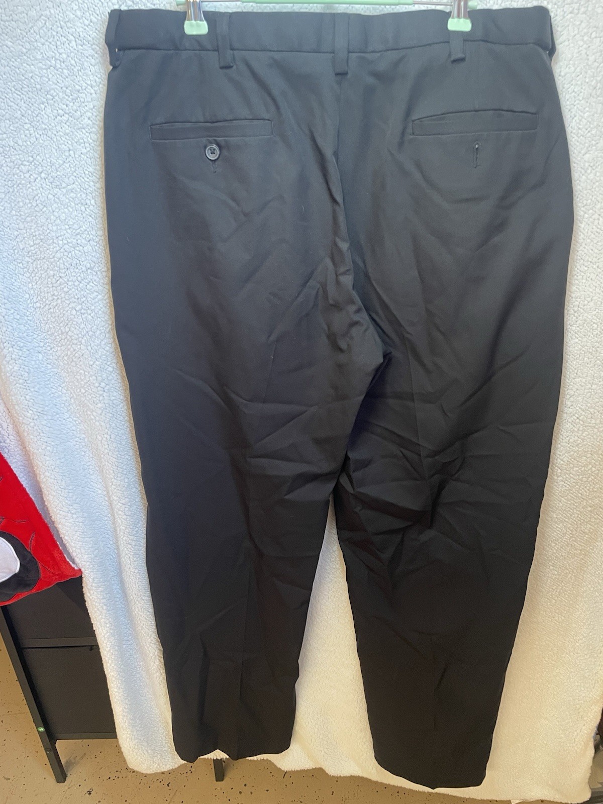 Haggar Cool 18 Pro Men’s Black Dress Pants Straight Leg Flat Front 36W
