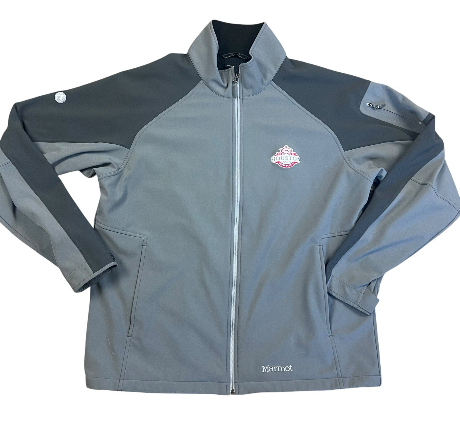Marmot Super Bowl LI 2017 Houston Host Committee Softshell Jacket Men’s XXL Grey