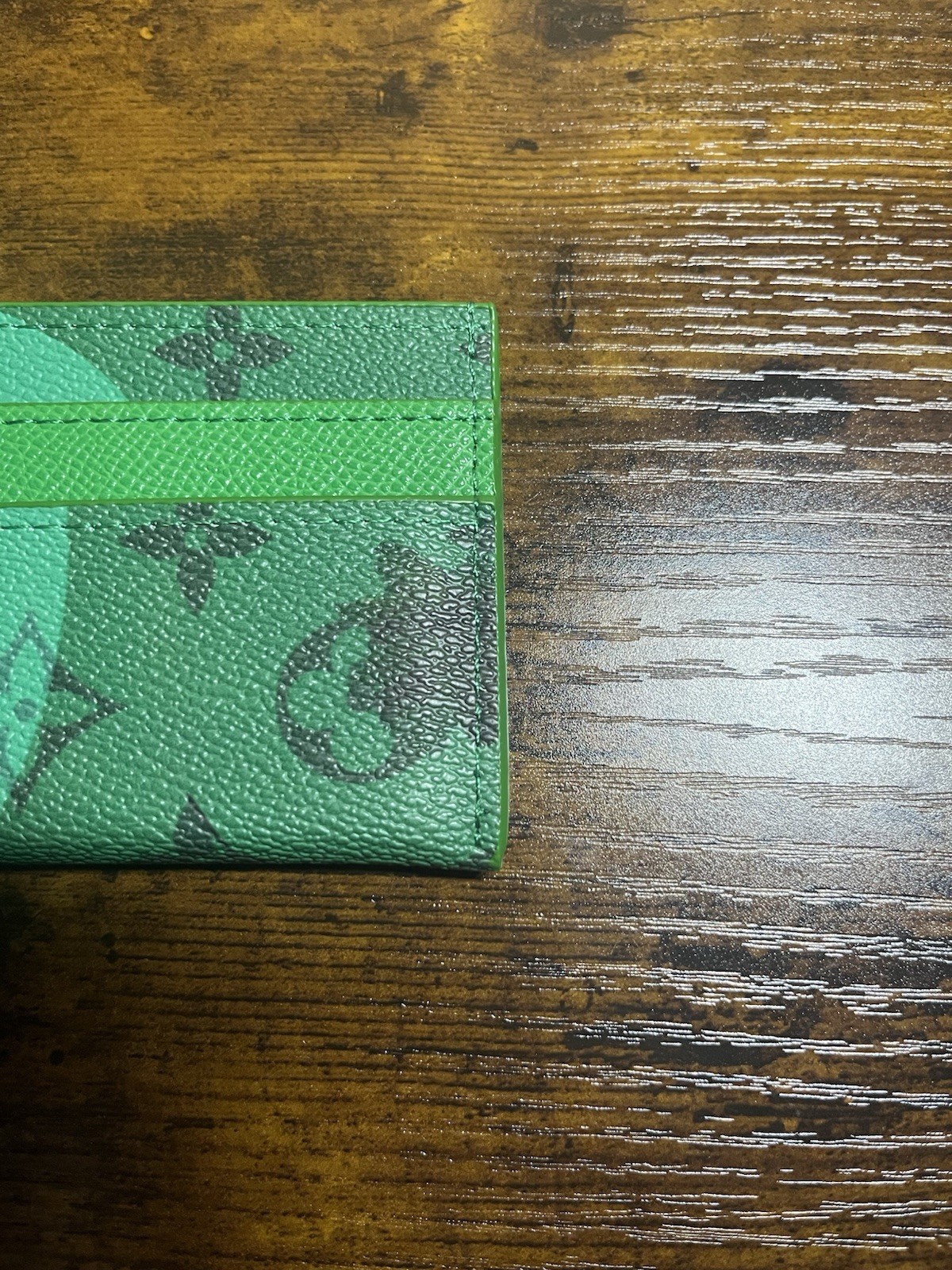 Louis Vuitton Double Card Holder Monogram Golf Green Brand New with Box