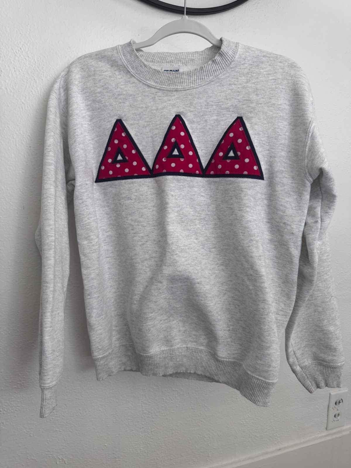 delta delta delta (tri delta) letter sweatshirt