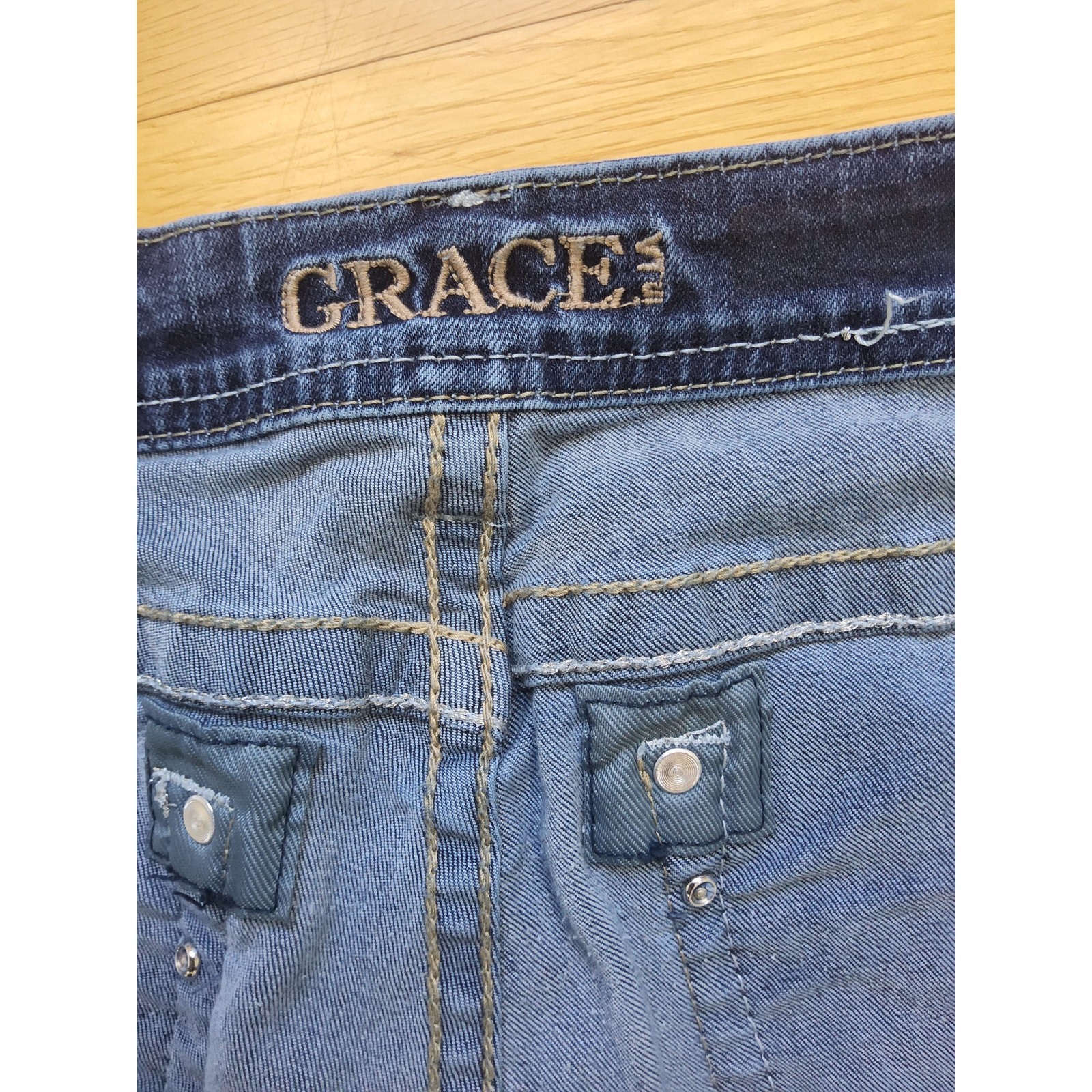 Grace in LA Bootcut Jeans Embellished Back Pockets Denim