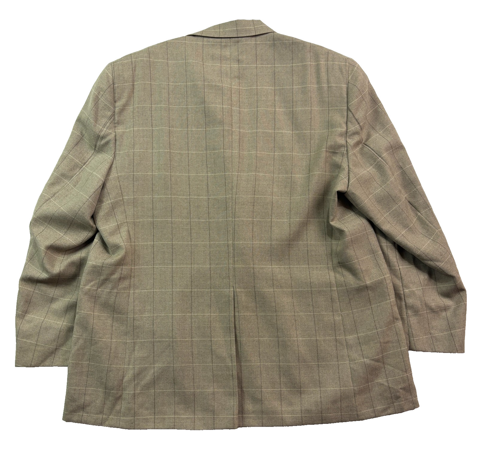 Alexander Lloyd 50L Beige Herringbone Windowpane Blazer Jacket Sport Coat USA