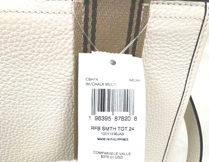 Original Coach Smith Tote Bag 24 Crossbody In Leather/Gold/Chalk CBH14 NWT