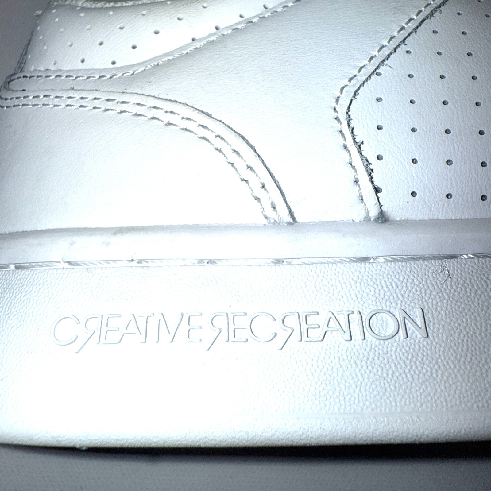 Mens 7 Creative Recreation Cesario Lo XXI White Perforated Leather Strap
