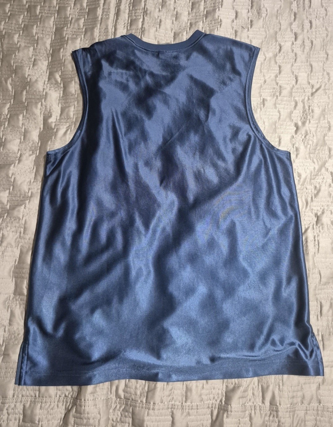 Nike Basketball Sleeveless Jersey Shirt Mens XL Blue Shiny Dazzle Silky