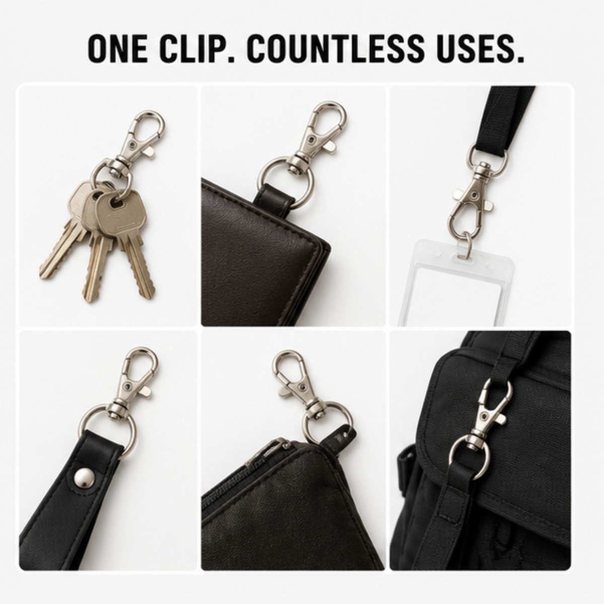 Carry Organization Kit Pouch Swivel Clip Key Ring Portable Backpack Organizer