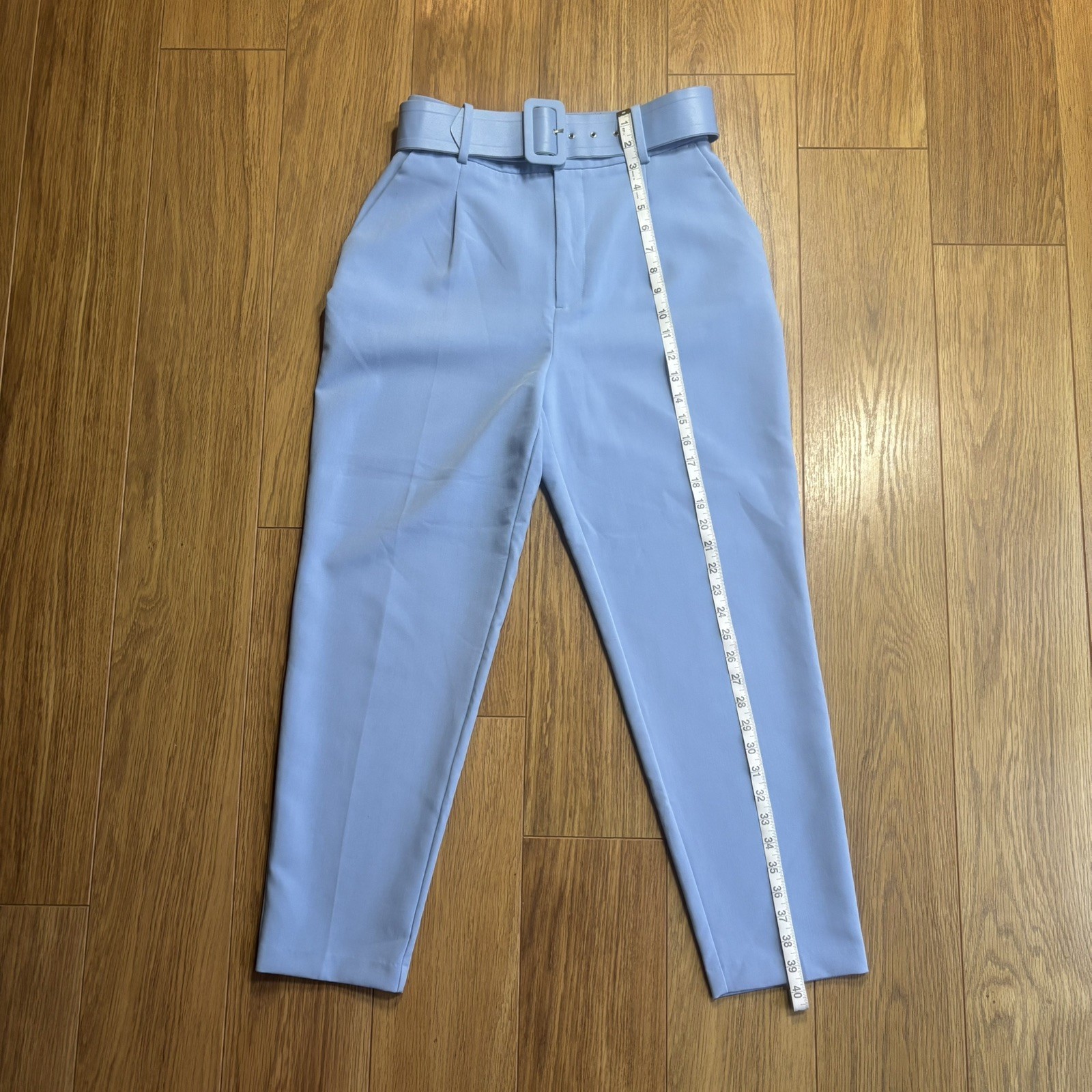 ZARA High Waisted Trouser Pants Fabric Belt M Office Siren Work Smart Corpcore