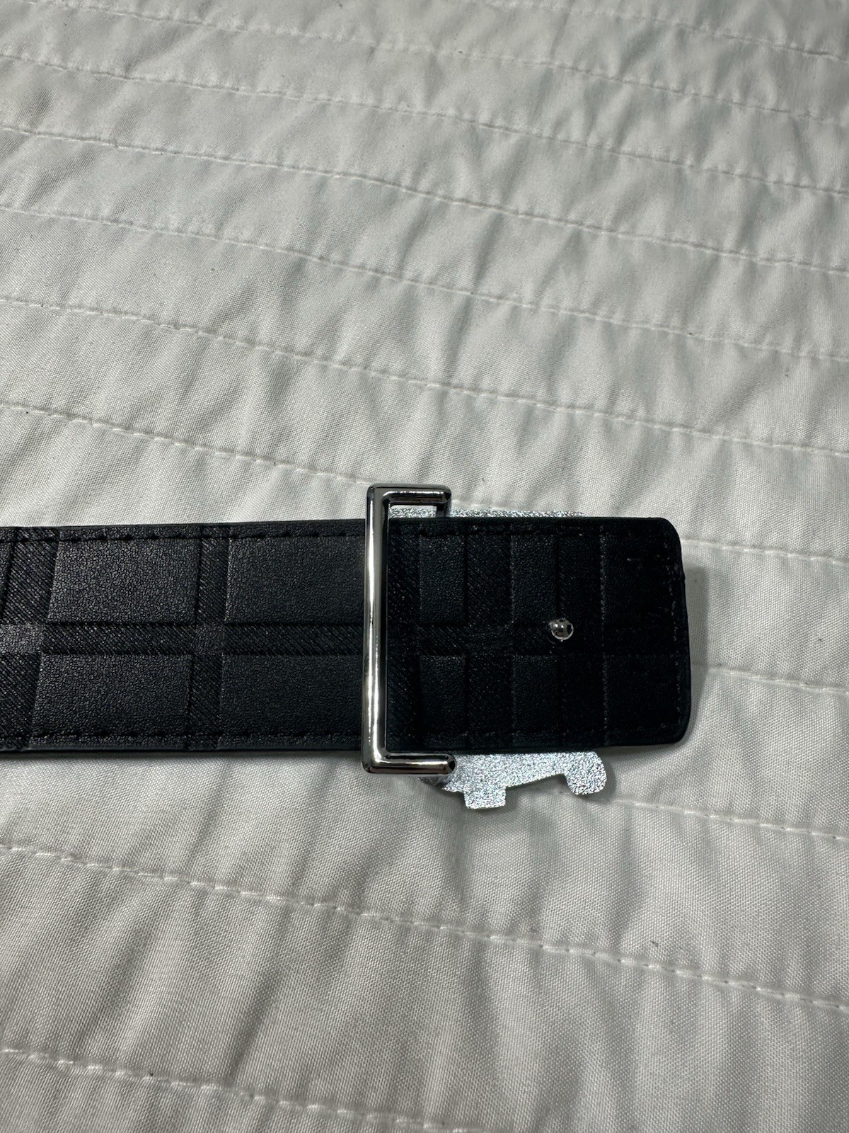 Burberry TB Silver Buckle Belt