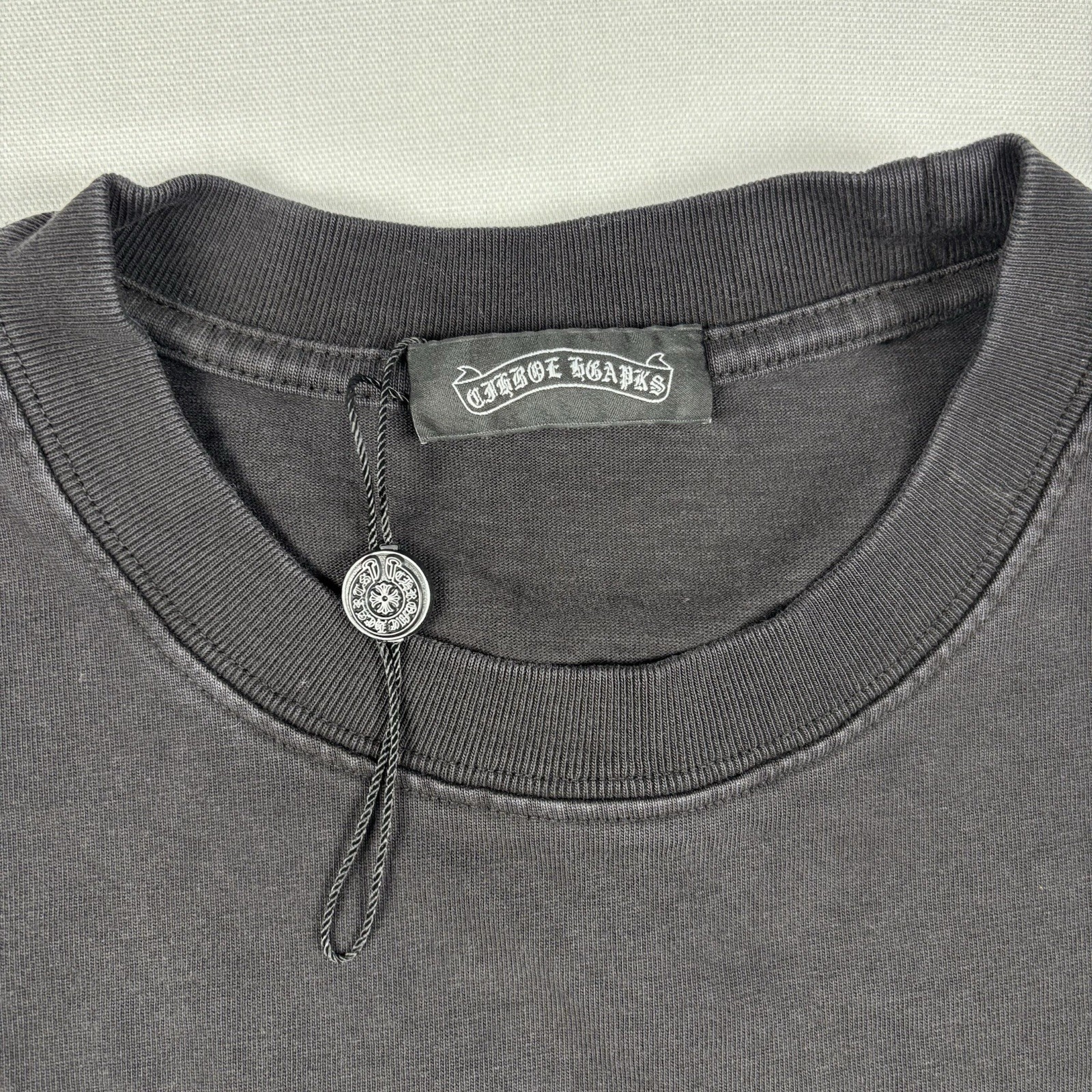 Chrome Hearts Inspired Black Tee Green Neon Circle Design Sz Medium Heavyweight