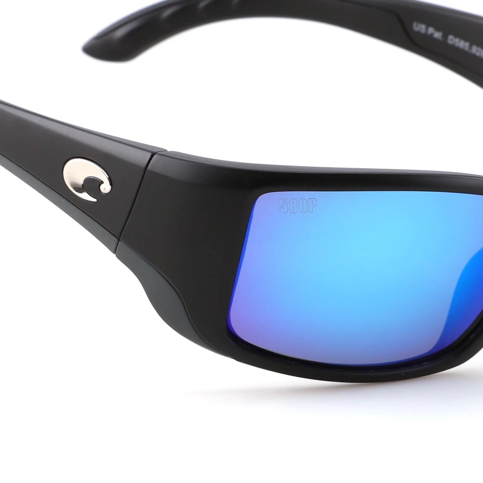 New Costa Del Mar BLACKFIN Matte Black/ Blue Mirror Polarized 580P Sunglasses