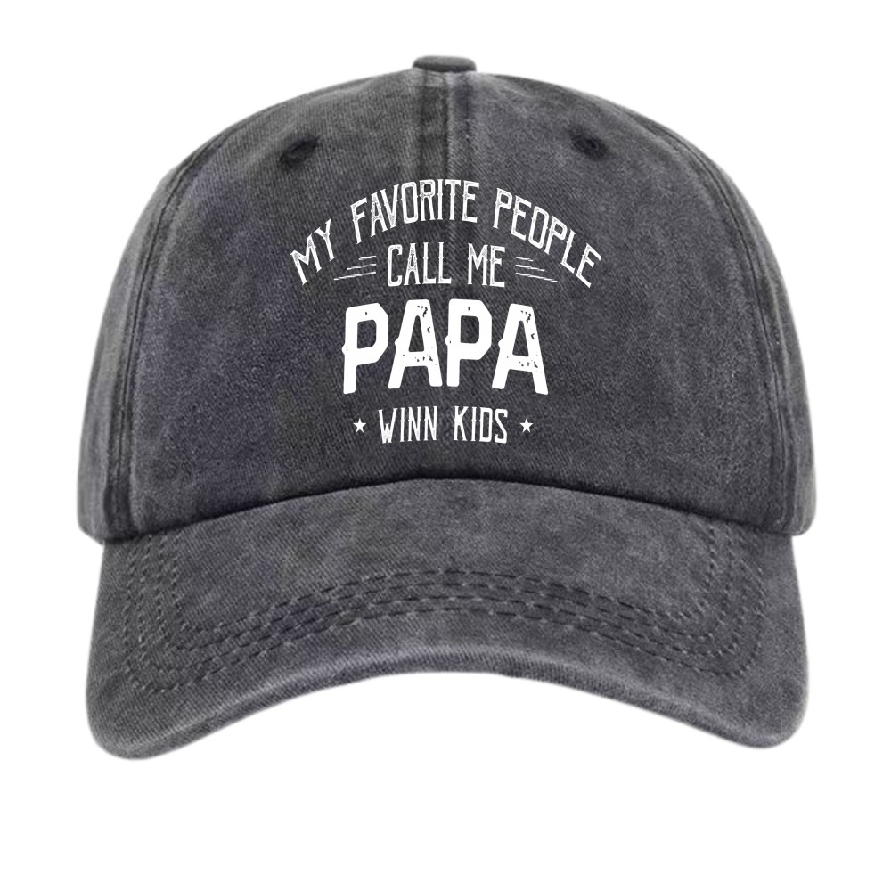 Personalized Papa Grandfather Custom Kids Name Vintage Baseball Dad Cap