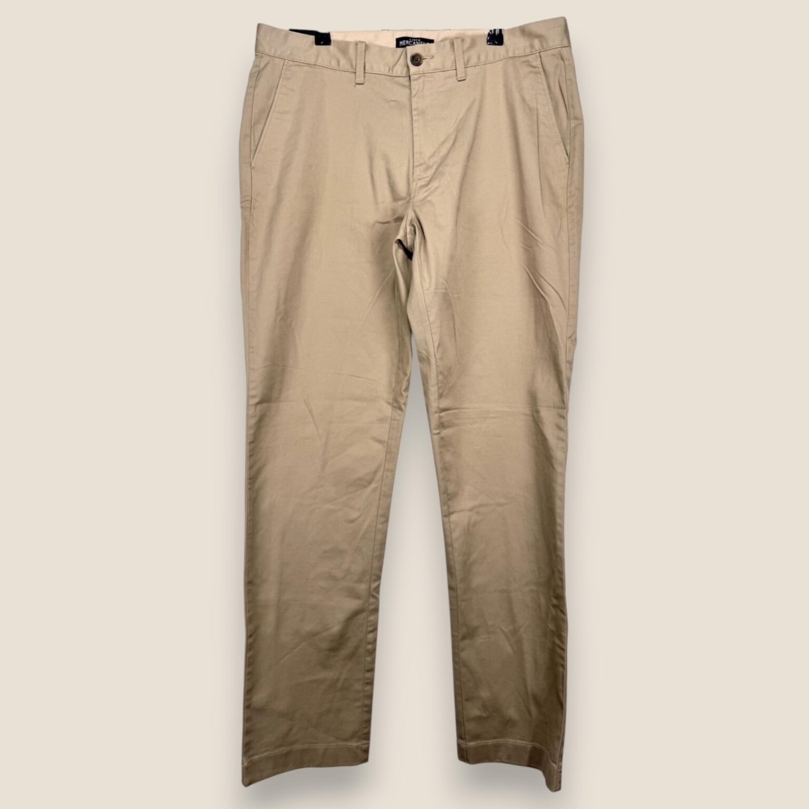 J. Crew Mercantile Flex Chino Pants Khaki Straight Flat Twill Men Size 34×34 NWT