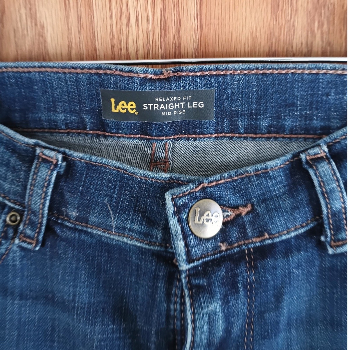 Lee Relaxed Straight Mid Rise Jeans 29×28 Stretch Classic Denim 8 Short