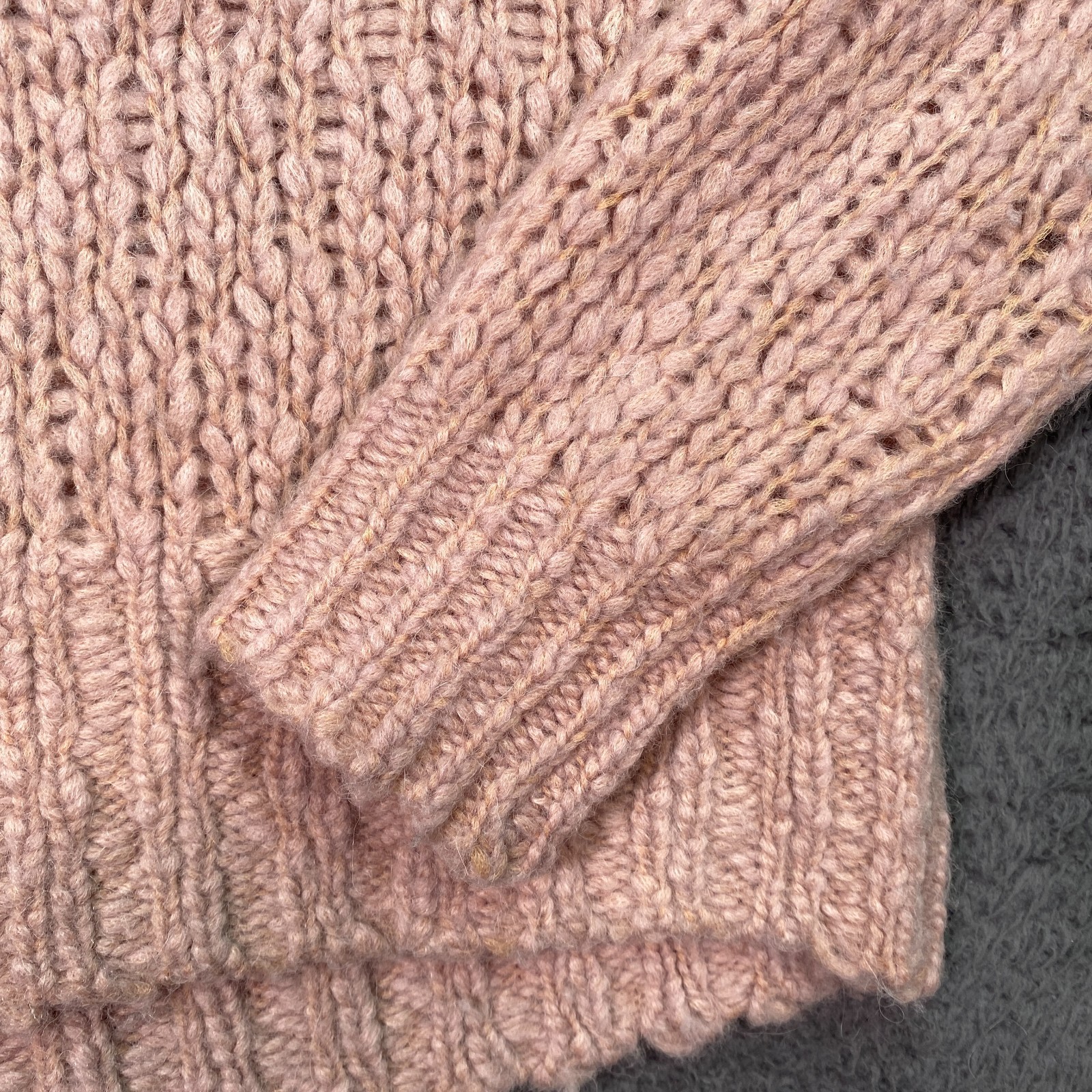Everlane Sweater Lofty Knit Alpaca Henley S Coral Raglan Wool Blend Pullover