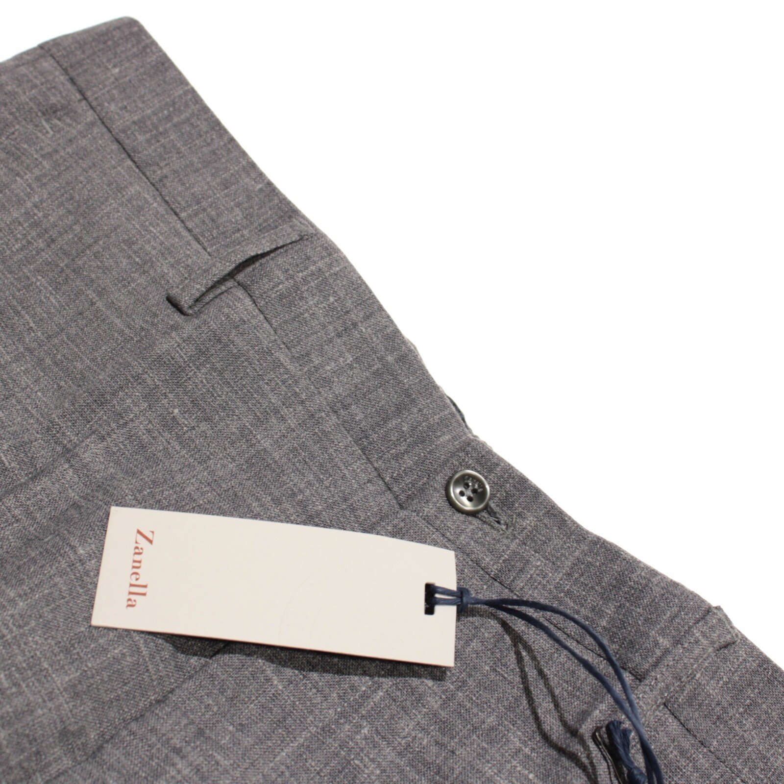 Zanella NWT Stretch Dress Pants Size 35 US Noah In Gray Melange Wool Blend