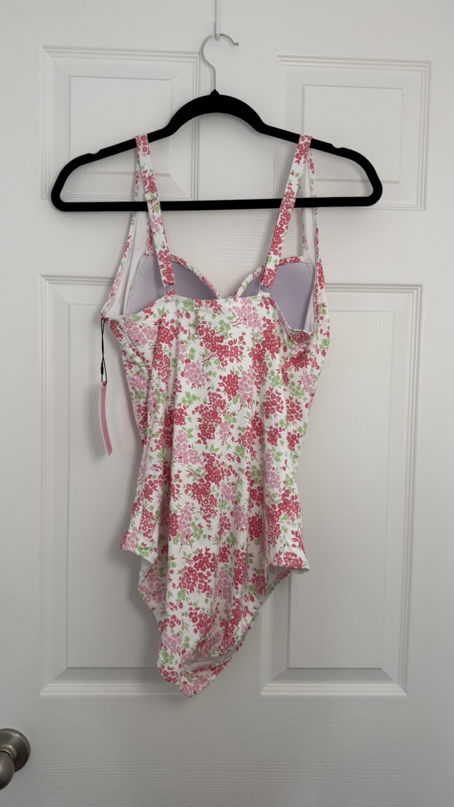 New Betsey Johnson Ruched one piece Swimsuit Pink Floral Size XL