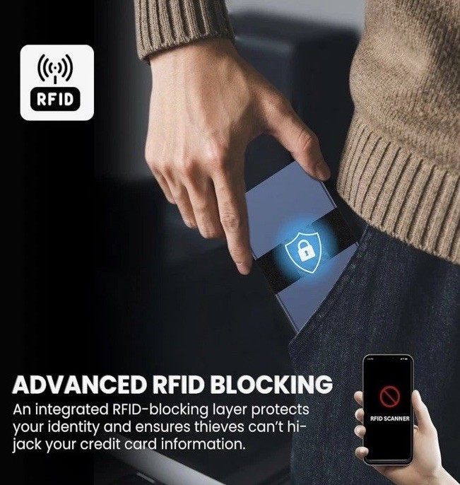 NEW CODE 118 Smart Wallet Minimalist RFID Blocking Card Ejection PACIFIC BLUE
