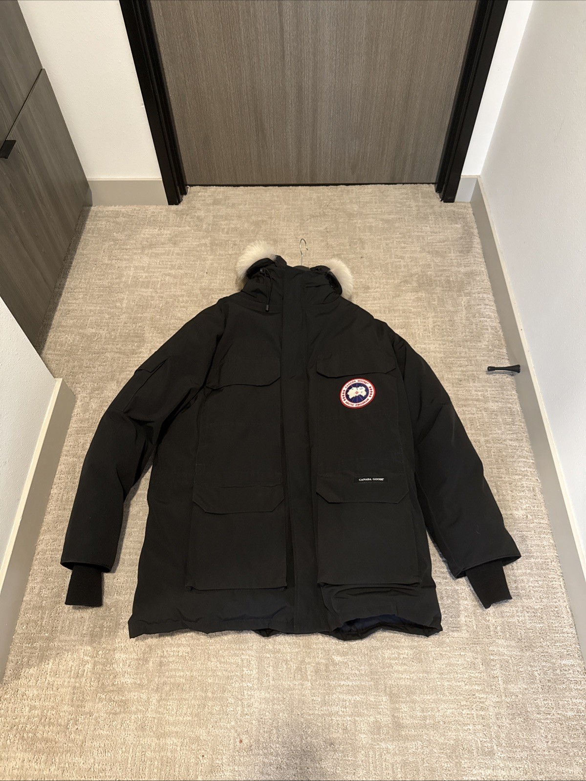 CANADA GOOSE 4660L EXPEDITION Heritage Down Parka Jacket Fur Trim Hood Coat L