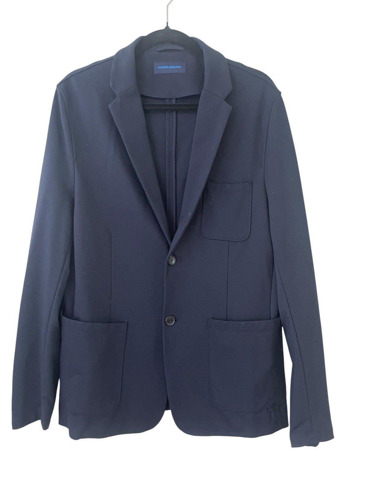 Patrick Assaraf Blazer Mens Sz XL Performance Stretch NAVY BLUE Deconstructed