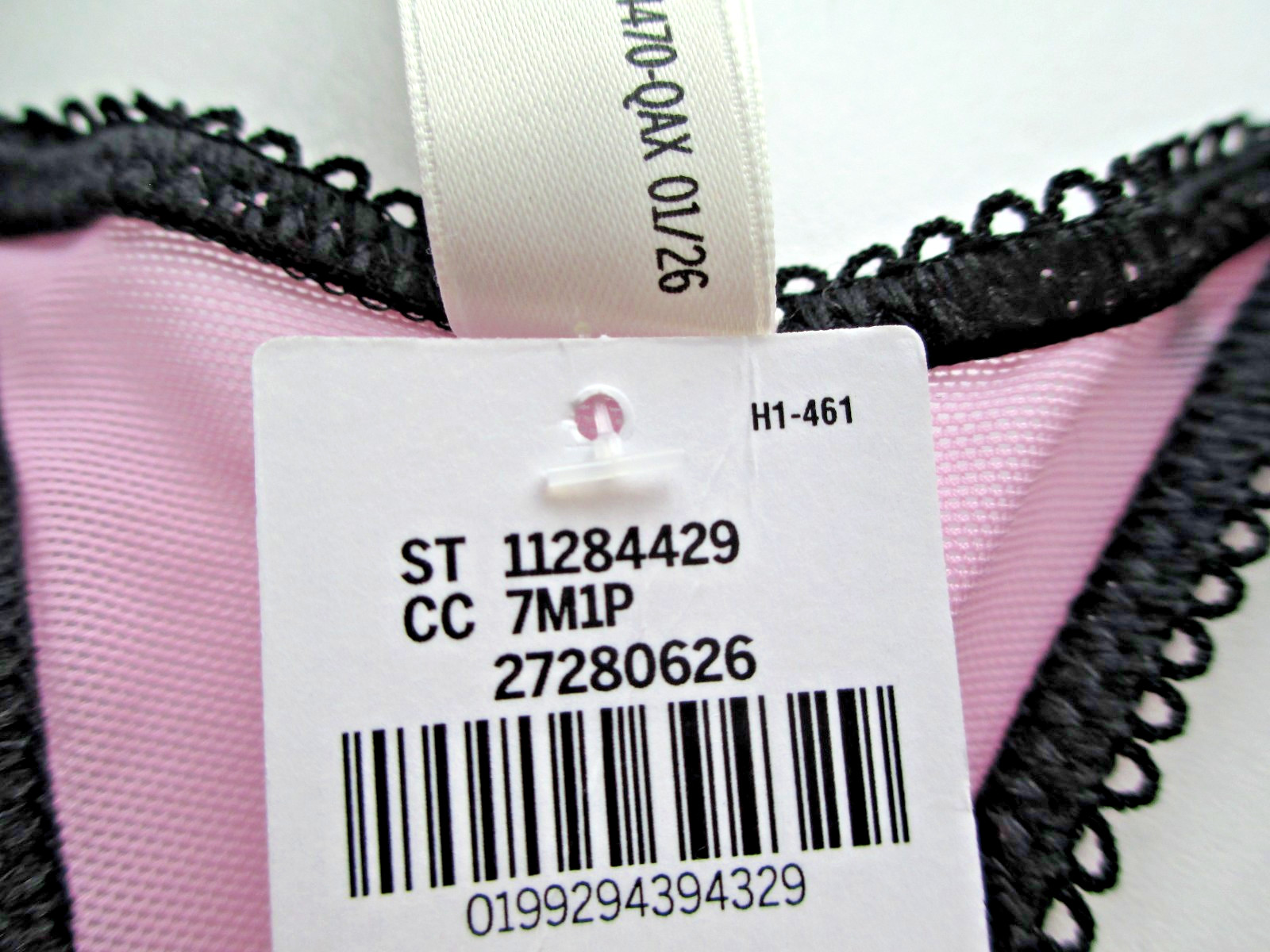 VICTORIA’S SECRET PINK High Leg Thong Panty S M L Pink Black NWT Ruffle Mesh VS